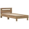 vidaXL Bedframe met hoofdeinde Artisan Eiken 75 x 190 cm Bewerkt hout