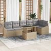vidaXL Tuin Sofa Set met kussen met opslag 7 pcs beige en lichtgrijs