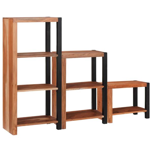 vidaXL Boekenkast 3 pcs Bruin 50 x 30 x 110 cm Massief acaciahout