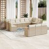 vidaXL 13-delige Loungeset met kussens poly rattan beige