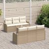 vidaXL Tuin Sofa Set Beige 55 x 55 x 37 cm poly rattan