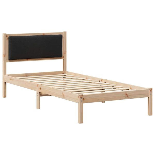 vidaXL Bedframe met hoofdeinde Zwart 90 x 190 cm Massief grenenhout