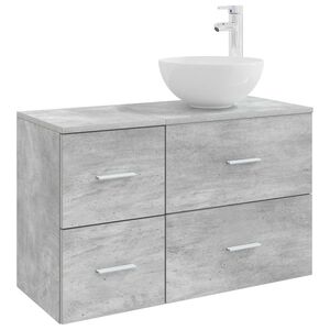 vidaXL Badkamermeubelset 2 pcs Betongrijs Bewerkt hout