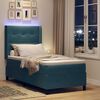vidaXL LED Boxspring Bed met Matras Blauw 90 x 200 cm Fluweel