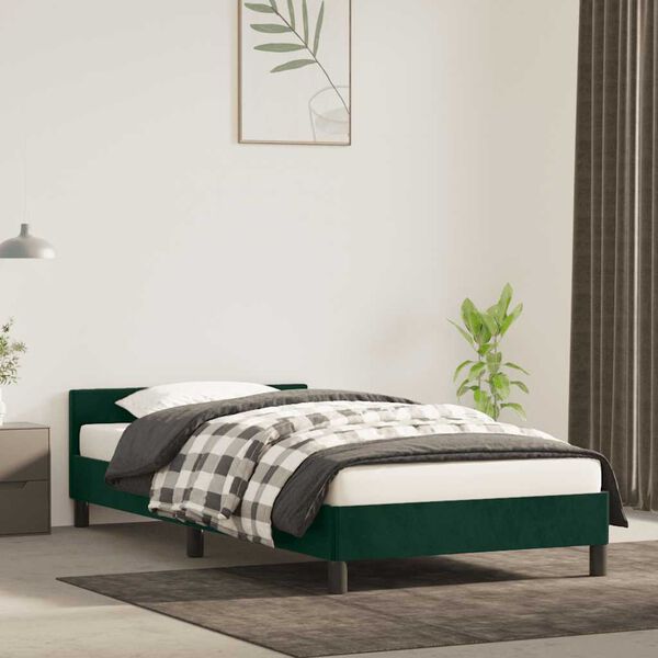 vidaXL Bedframe zonder matras 80x200 cm fluweel donkergroen