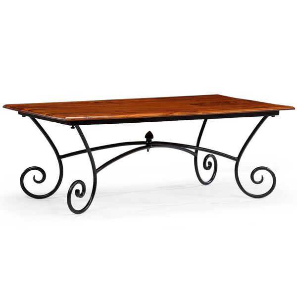 vidaXL Salontafel met gekrulde poten 110x60x39 cm massief hout