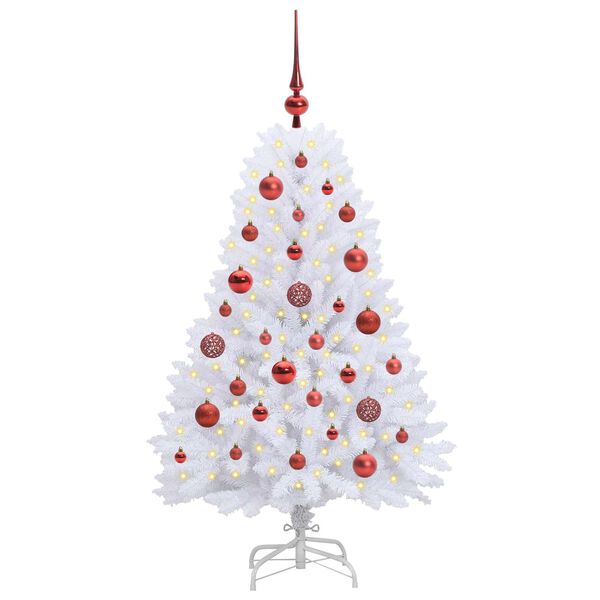 vidaXL Kunstmatige Inklapbare Kerstboom Wit 120 cm PVC en Staal
