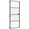 vidaXL Binnendeur smal 83x201,5 cm gehard glas en aluminium zwart