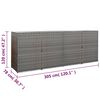 vidaXL Containerberging vierdubbel 305x78x120 cm poly rattan antraciet