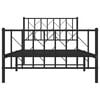 vidaXL Bedframe met hoofd- en voeteneinde metaal zwart 100x200 cm