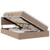 vidaXL Opslag bed met matras Cappuccino 140 x 200 cm Nep Leer
