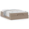vidaXL Ottoman bed met matras 140x200cm kunstleer cappuccinokleurig
