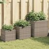 vidaXL Plantenbakken 3 st poly rattan grijs