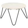 vidaXL Salontafel 65x65x42 cm echt steen met marmeren textuur wit
