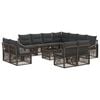 vidaXL Tuinbankenset 12 st Grijs poly rattan