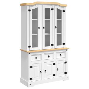vidaXL Hoge kast Corona 112x43x191,5 cm massief Mexicaans grenenhout wit