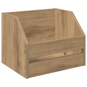 vidaXL Vinyl Album Doos Artisanaal eiken 38 x 30 x 29 cm Bewerkt hout