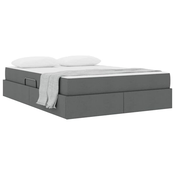 vidaXL Opbergbed met matras Donkergrijs 140 x 200 cm Polyester