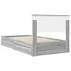 vidaXL Opslag bed met lade Grijs Sonoma 100 x 200 cm Bewerkt hout