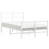 vidaXL Bedframe met hoofd- en voeteneinde metaal wit 120x200 cm