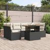 vidaXL Tuin Sofa Set met kussen 7 pcs Zwart en cr&egrave;me