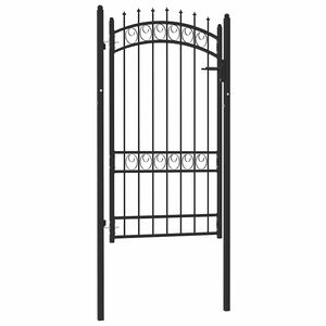 vidaXL Poort met speerpunten 100x175 cm staal zwart