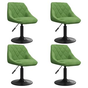 vidaXL Eetkamerstoelen draaibaar 4 st fluweel lichtgroen