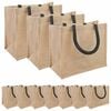 vidaXL Jute handtassen 10 Naturel en Zwart 26 x 22 x 14 cm