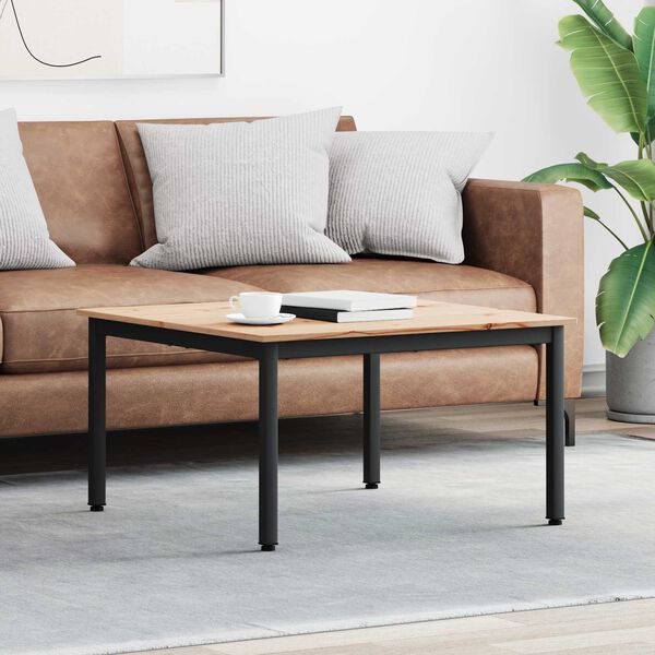 vidaXL Salontafel Naturel 80 x 80 x 45 cm Massief grenenhout
