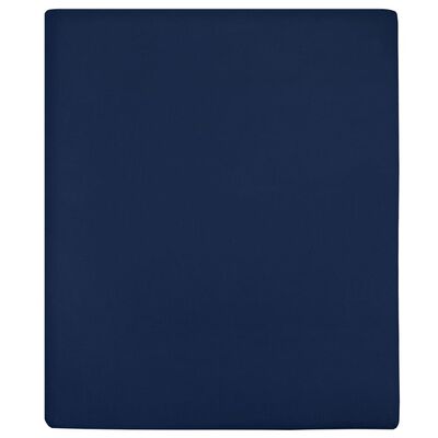 vidaXL Hoeslaken jersey 90x200 cm katoen marineblauw