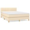 vidaXL Boxspring met matras stof cr&egrave;mekleurig 140x200 cm