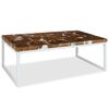 vidaXL Salontafel 110x60x40 cm teakhout en hars