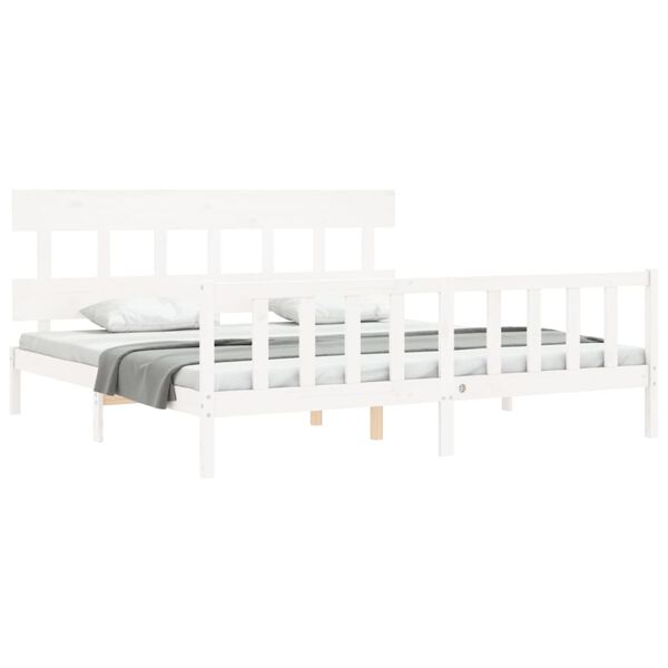 vidaXL Bedframe zonder matras massief grenenhout wit 200x200 cm