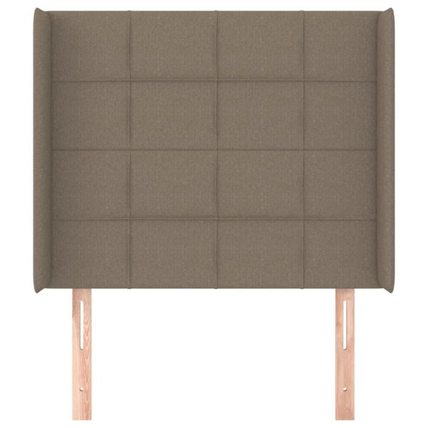 vidaXL Hoofdbord met randen 83x16x118/128 cm stof taupe
