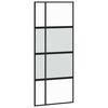 vidaXL Schuifdeur met beslagset 90x205 cm gehard glas zwart