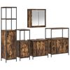 vidaXL Badkamermeubelset 5 st Gerookt Eiken en Zwart 36 x 35 x 165 cm