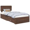 vidaXL Bedframe met hoofdeinde Bruin Eiken 100 x 200 cm Bewerkt hout