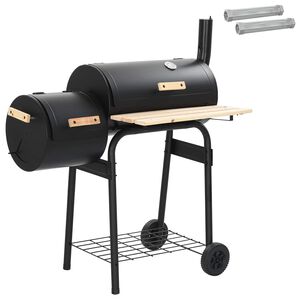 vidaXL Buiten Grill 104 x 58 x 114 cm Staal Zwart