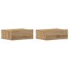 vidaXL Nachtkastjes 2 st zwevend 40x32x15 cm hout artisanaal eiken