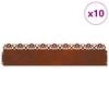 vidaXL Gazonranden 10 st 103 x 0,05 x 22 cm weervast staal