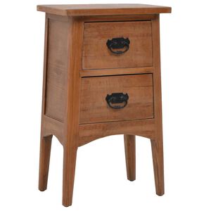vidaXL Nachtkastje 40x29x68 cm massief vurenhout bruin
