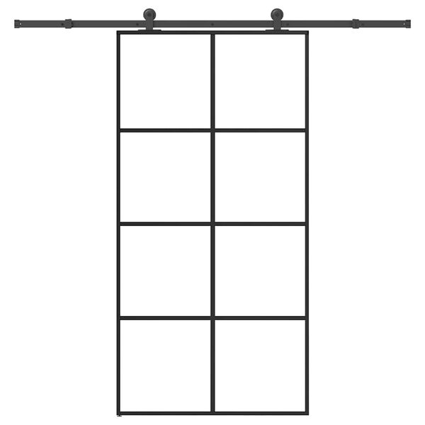 vidaXL Schuifdeur met beslag 102,5x205 cm ESG-glas en aluminium