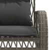 vidaXL 4-delige Loungeset met kussens poly rattan grijs