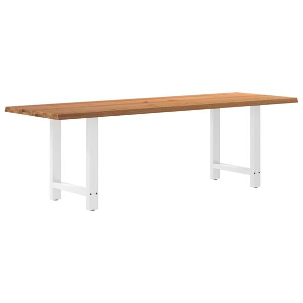 vidaXL Eettafel met natuurlijke rand 240x80x74 cm massief eikenhout