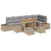 vidaXL Tuinbankenset 10 st Beige poly rattan