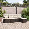 vidaXL Tuin Sofa Set met kussen met opslag 5 pcs Bruin Poly riet