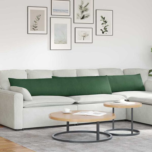 vidaXL Sofa Kussens 2 stuks Donkergroen 200 x 40 cm Cordstof