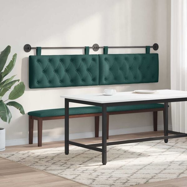 vidaXL Hangend Hoofdeinde Donkergroen 210 x 55 x 7 cm Stof