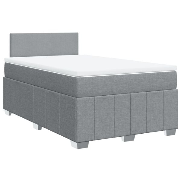 vidaXL Boxspring met matras stof lichtgrijs 120x190 cm