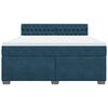 vidaXL Boxspring met matras fluweel blauw 180x200 cm